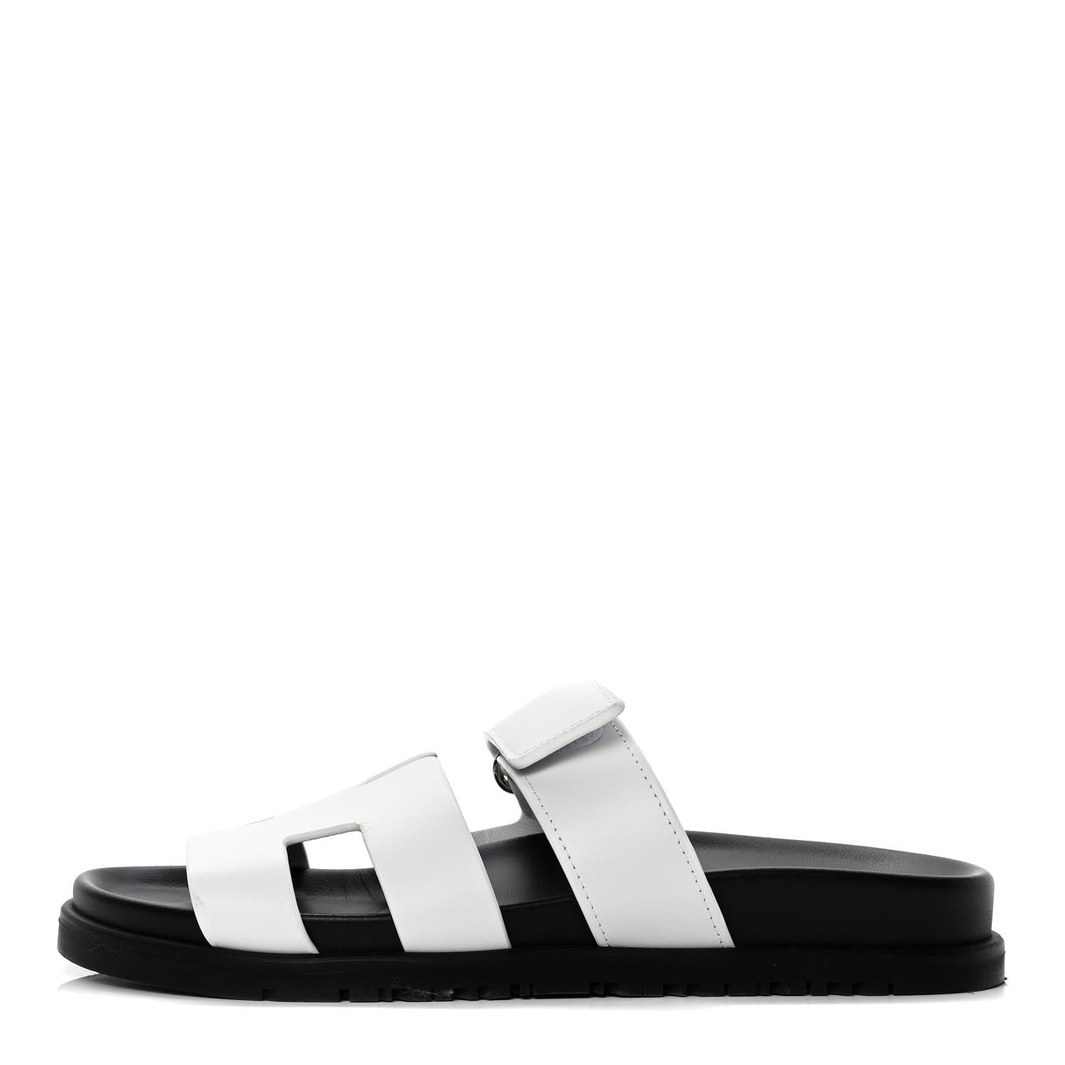 Hermes Calfskin Womens Chypre Sandals 37 White 1 of 11