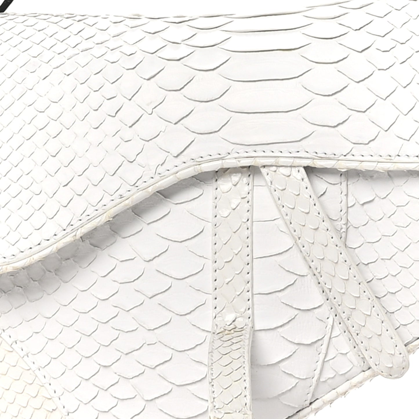 Snakeskin Saddle Bag White