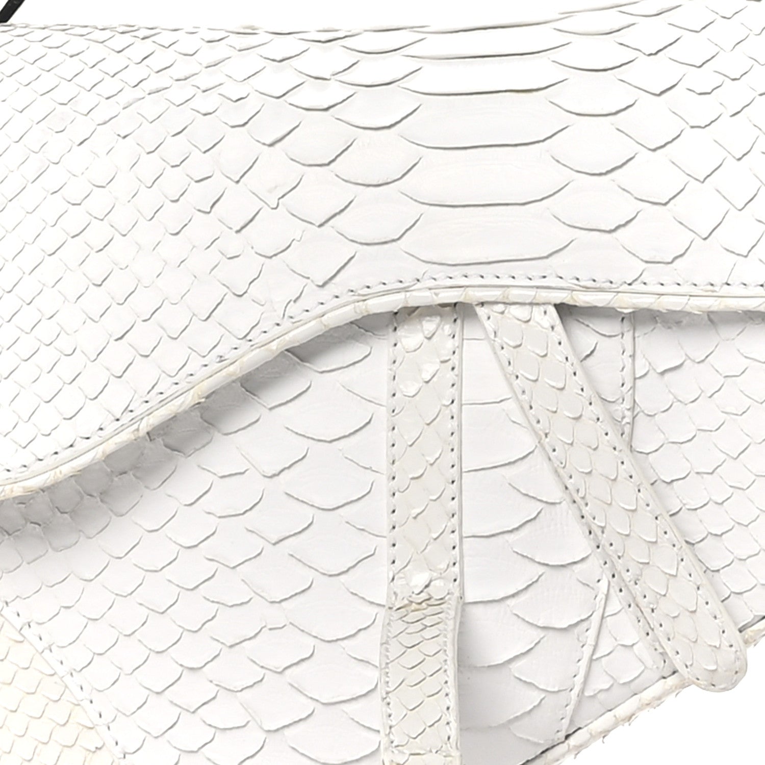 Christian Dior Snakeskin Saddle Bag White 8 of 12