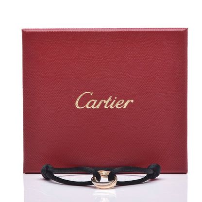 Cartier 18K Pink Yellow White Gold Trinity Adjustable Cord Bracelet Black 8 of 8