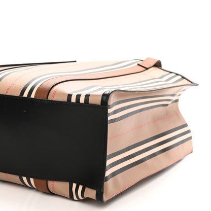 Burberry E-Canvas Stripe Book Tote Tan Archive Beige 9 of 9