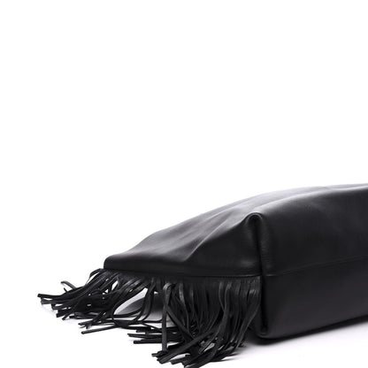 Saint Laurent Calfskin Large Fringe Shopping Tote Black 12 of 15