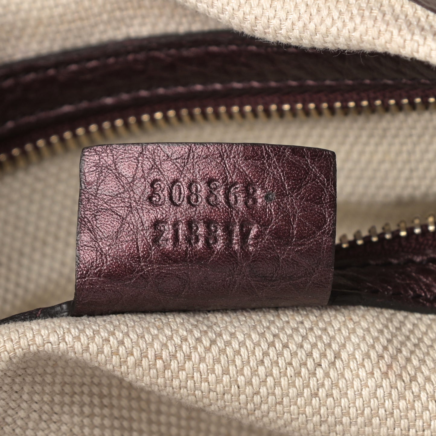 Metallic Cellarius Calfskin Medium Soho Working Tote Classic Burgundy