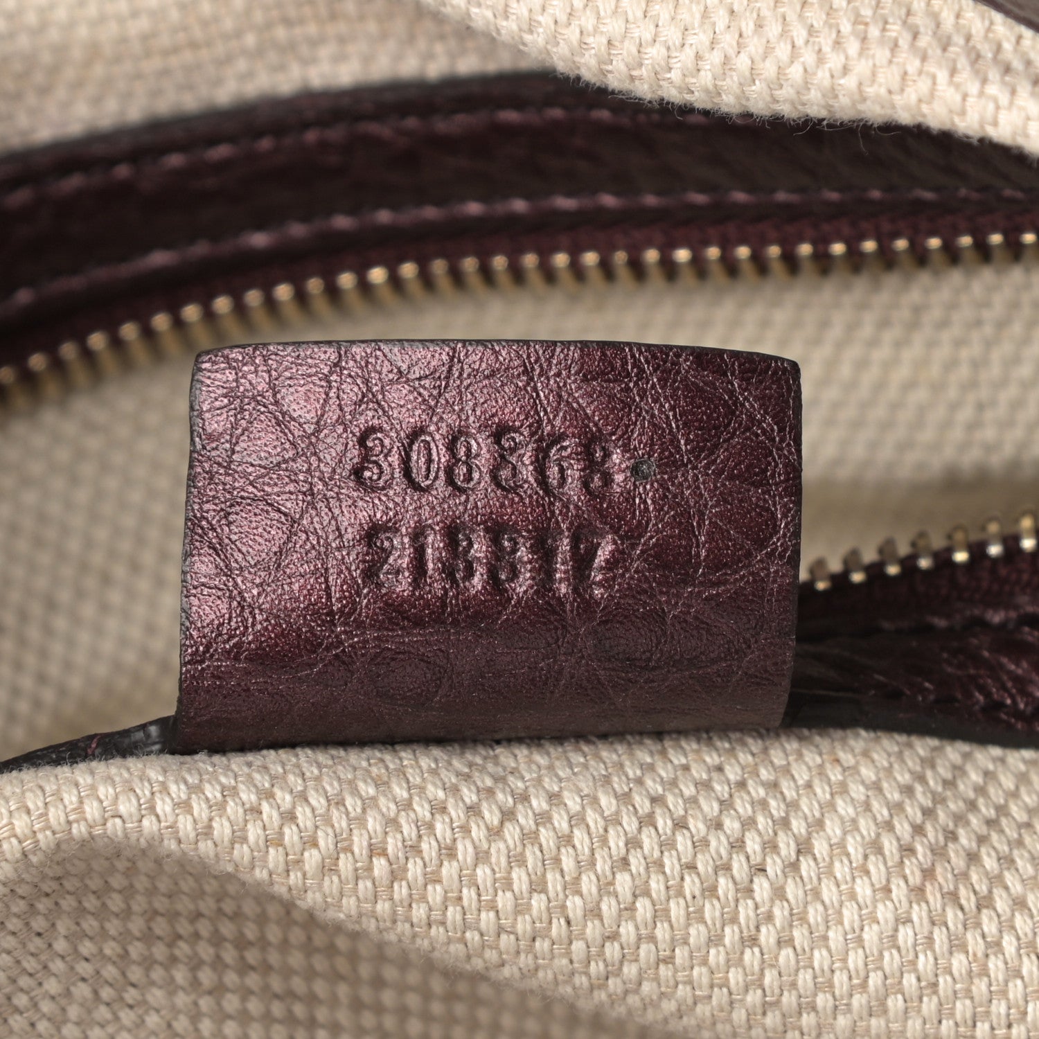 Gucci Metallic Cellarius Calfskin Medium Soho Working Tote Classic Burgundy 9 of 14