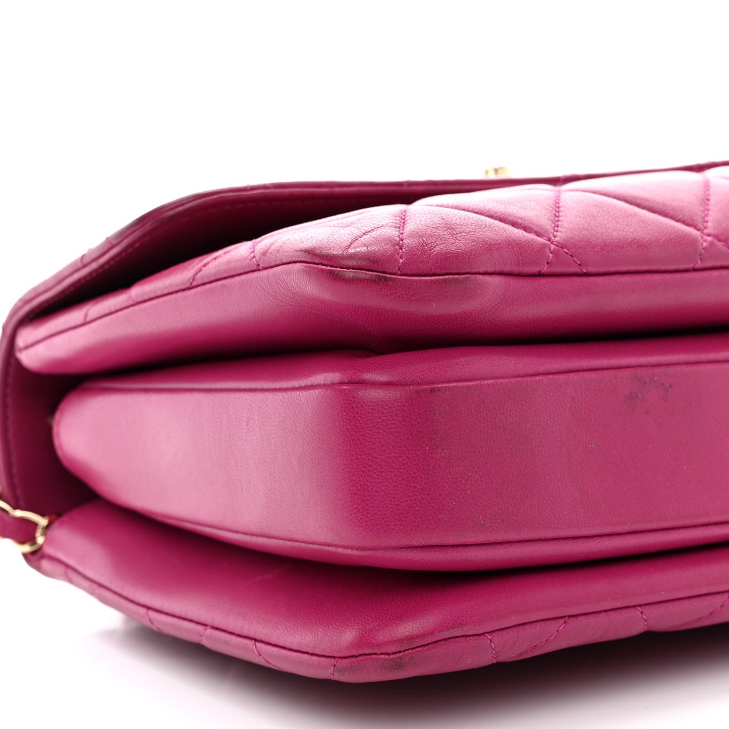 Lambskin Quilted Small Trendy CC Flap Dual Handle Bag Dark Pink