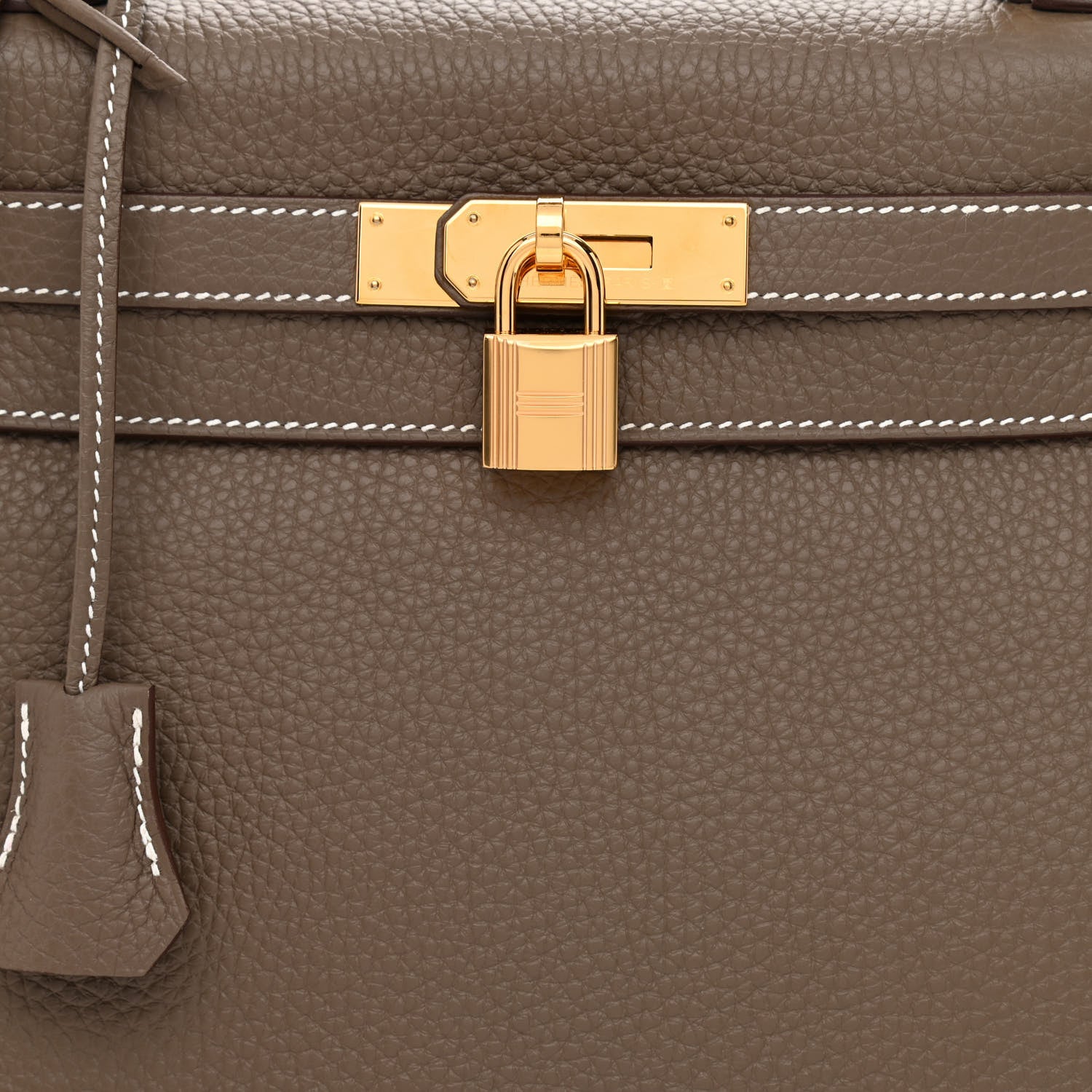 Hermes Taurillon Clemence Kelly Retourne 28 Etoupe 8 of 11