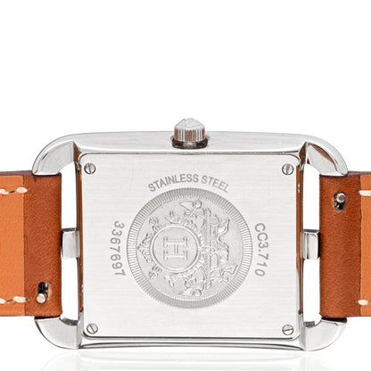 Hermes Stainless Steel Barenia Diamond Mother of Pearl 29mm Cape Cod Quartz Watch Fauve 4 of 5