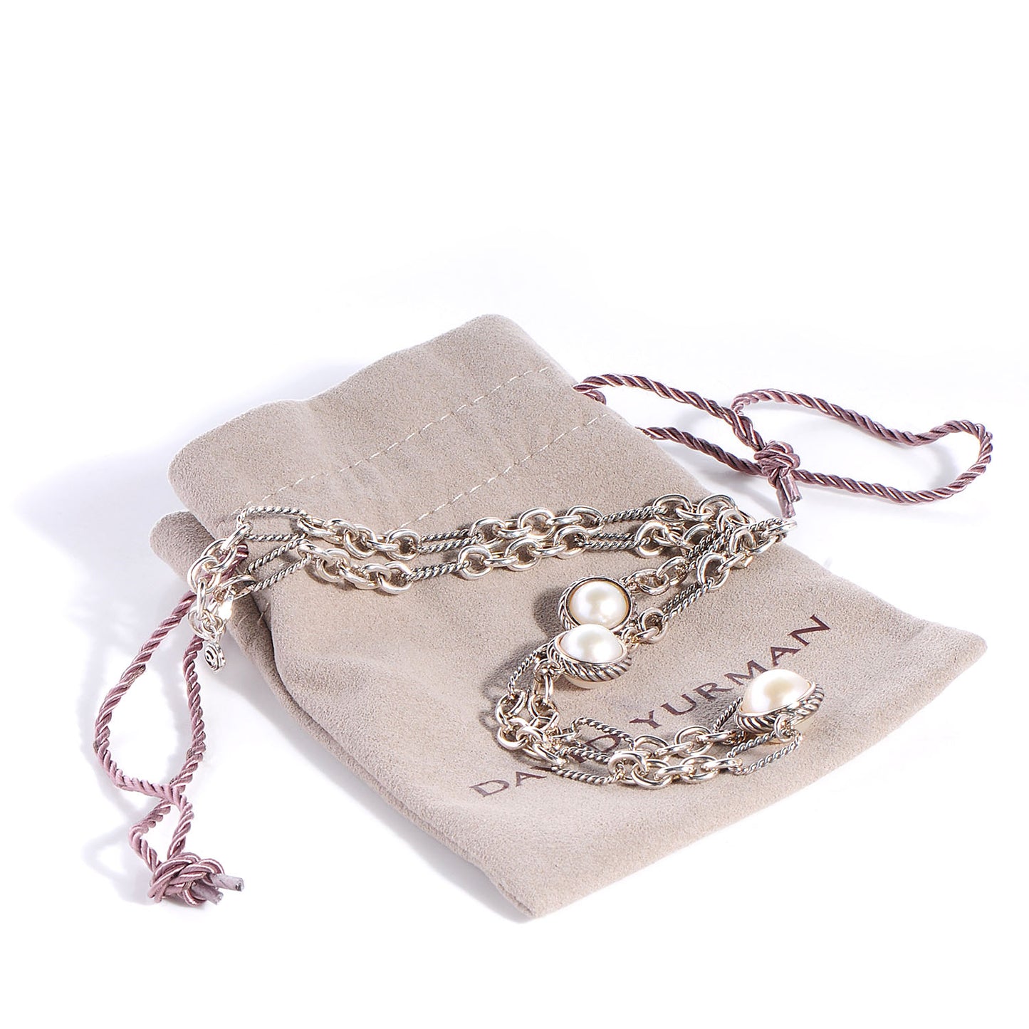Sterling Silver Pearl Figaro Necklace