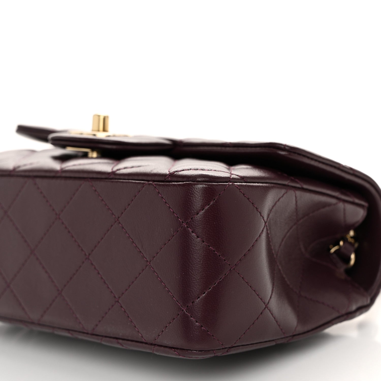 Chanel Lambskin Quilted Mini Rectangular Flap Burgundy 10 of 11