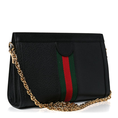 Gucci Calfskin GG Web Small Ophidia Chain Shoulder Bag Black 3 of 14