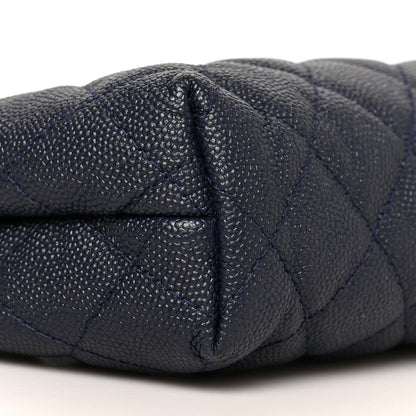 Chanel Caviar Quilted Cosmetic Case Navy 9 of 10