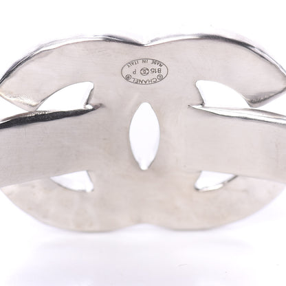 Chanel Hammered CC Cuff Silver Blue White 4 of 5