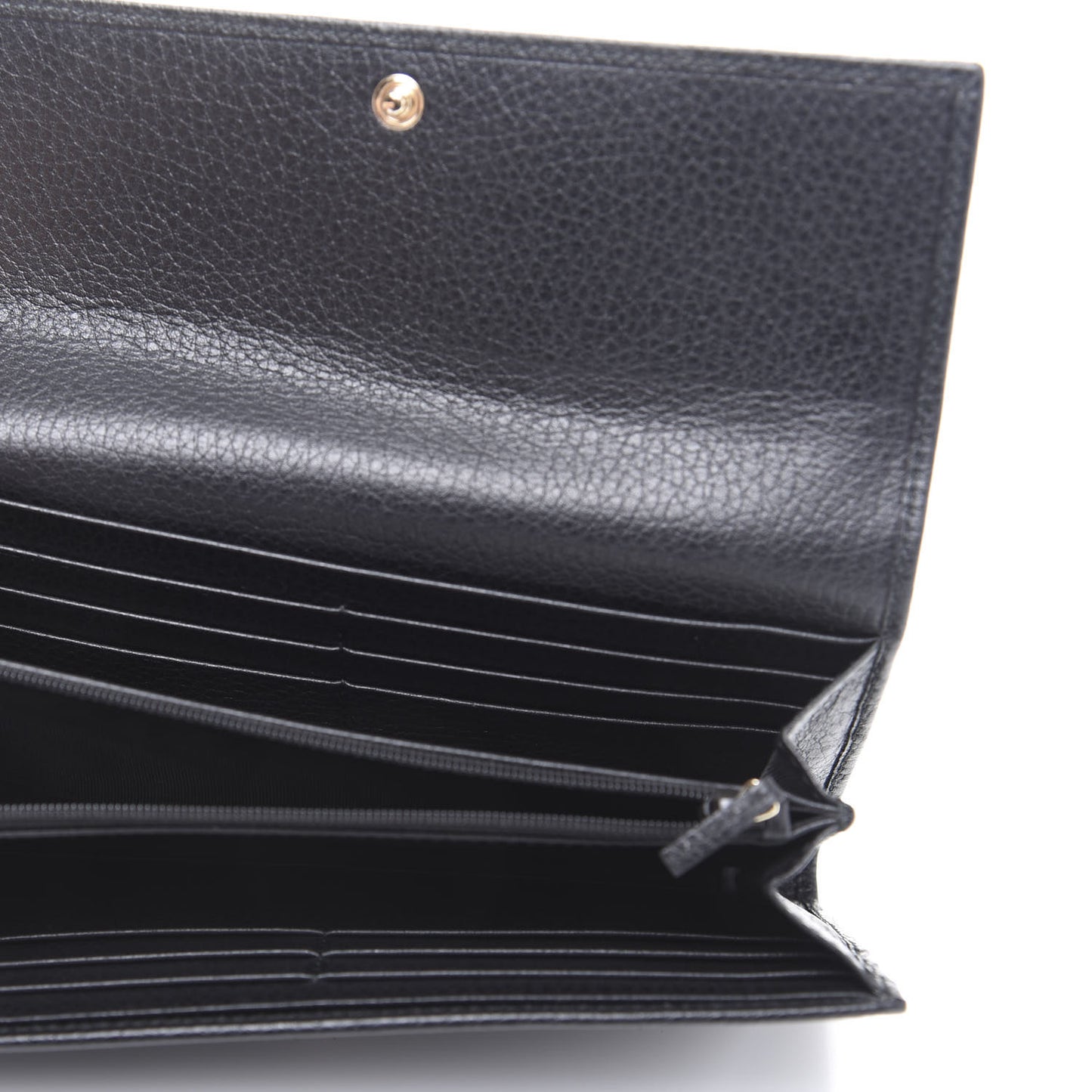 Dollar Calfskin Swing Continental Wallet Black