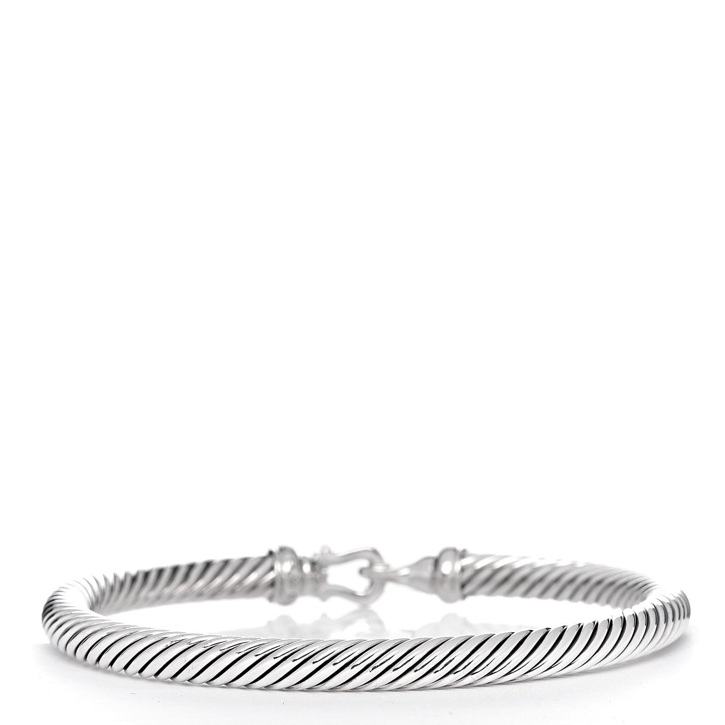 Sterling Silver Diamond 5mm Cable Buckle Bracelet
