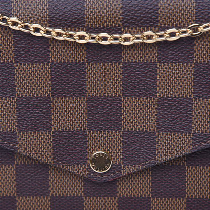 Louis Vuitton Damier Ebene Pochette Felicie Chain Wallet 14 of 15