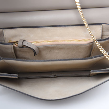 Chloe Calfskin Suede Medium Faye Shoulder Bag Motty Grey 5 of 10