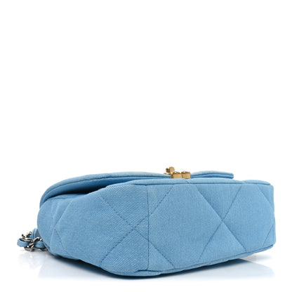 Chanel Denim Quilted Medium Chanel 19 Flap Light Blue 4 of 11