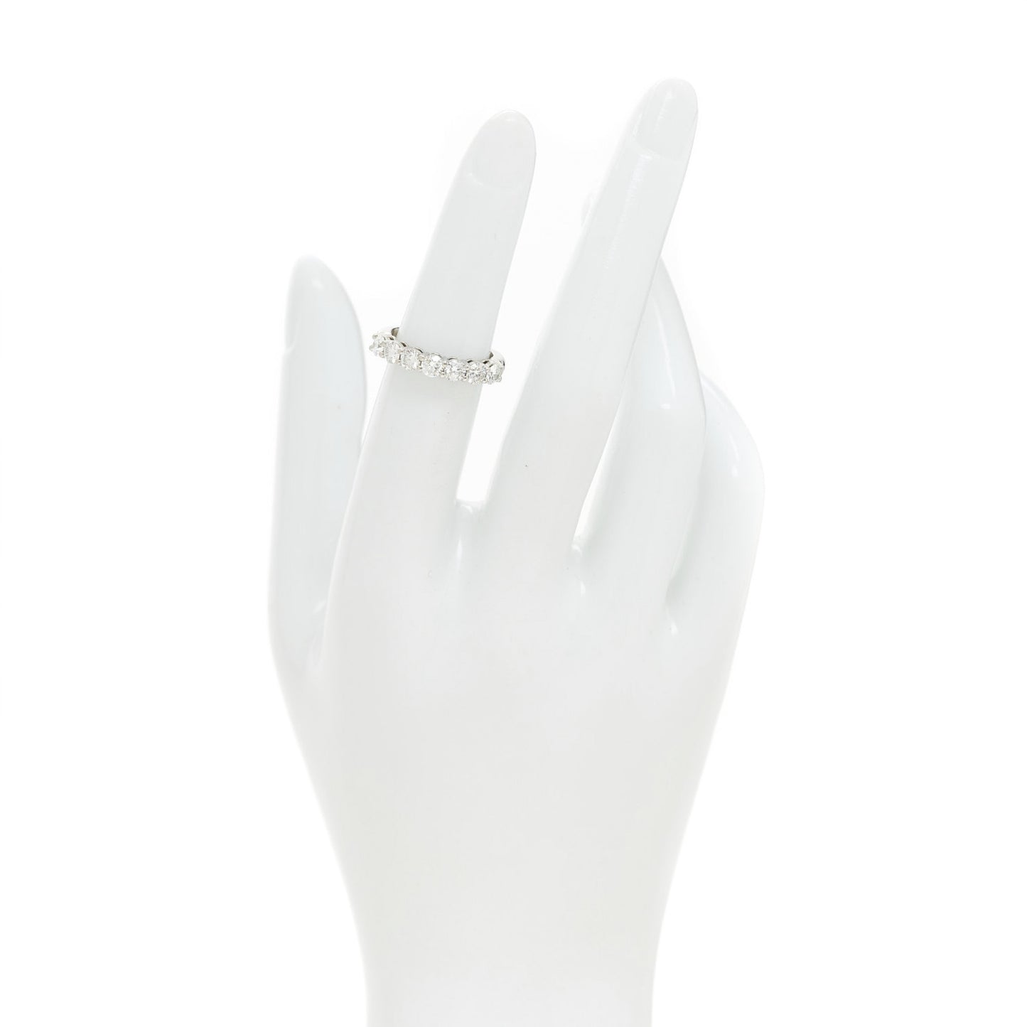 Platinum Diamond 3.5mm Forever Half Circle Band Ring 49 4.75