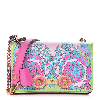 Versace Calfskin Technicolor Baroque Print Medium Icon Chain Bag 1 of 12