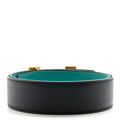 Hermes Epsom 32mm H Belt 85 34 Bleu Indigo Vert Verrone 2 of 6