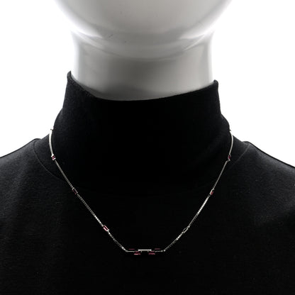 Gucci 18K White Gold Pink Tourmaline Link to Love Bar Necklace 2 of 6