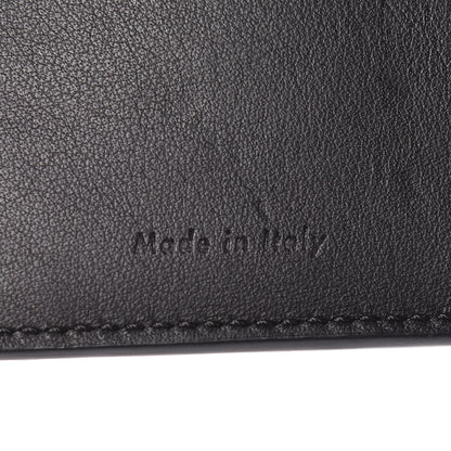 Celine Smooth Lambskin Metallic Frame Coin Card Purse Black Gold 6 of 7