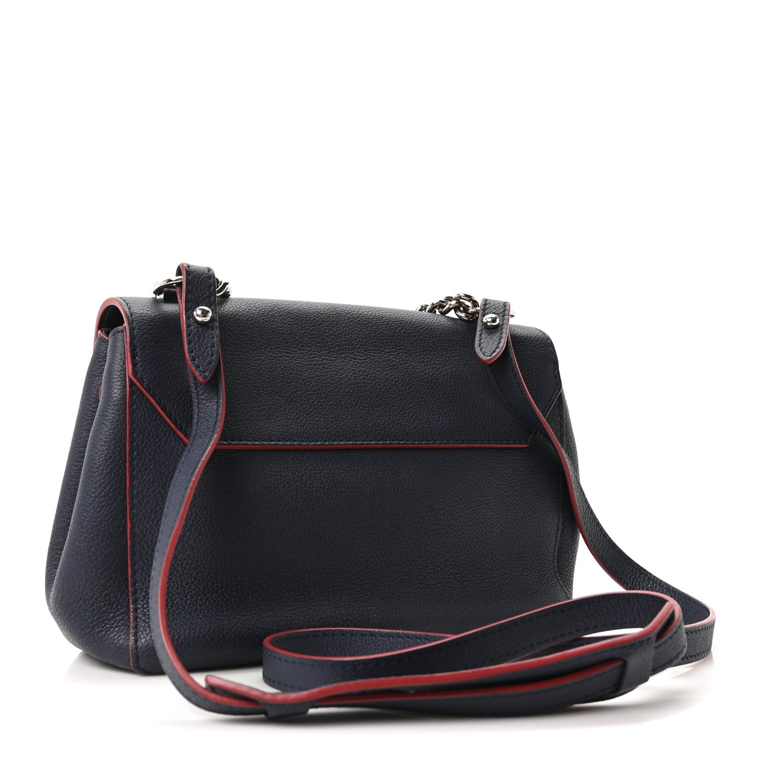 Louis Vuitton Calfskin Lockme II Chain Bag BB Marine Rouge 3 of 9