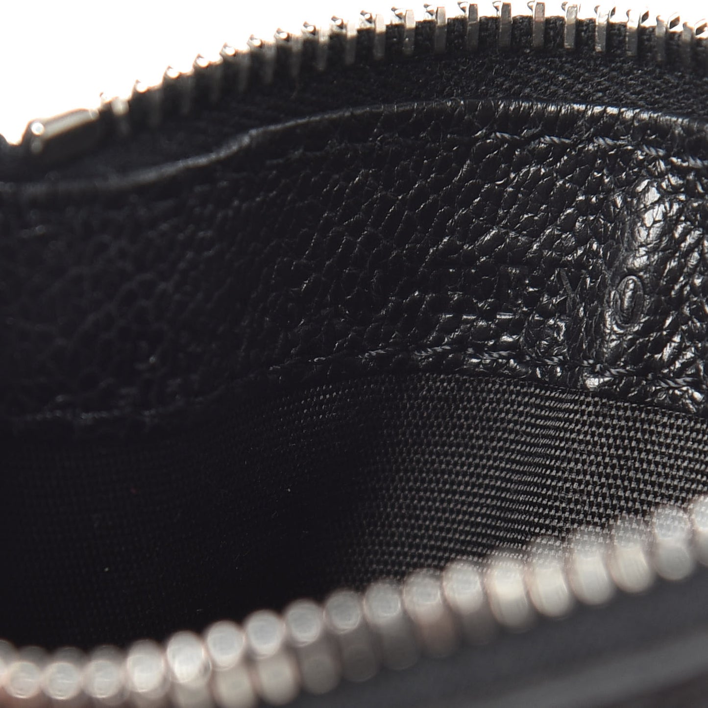 Pebbled Calfskin Card Holder Black