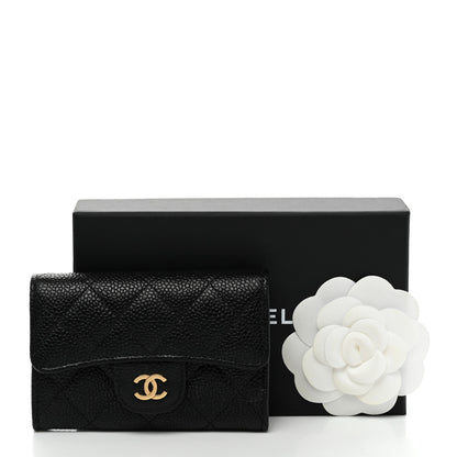 Chanel Caviar Quilted Flap Card Holder Wallet Black 9 of 9
