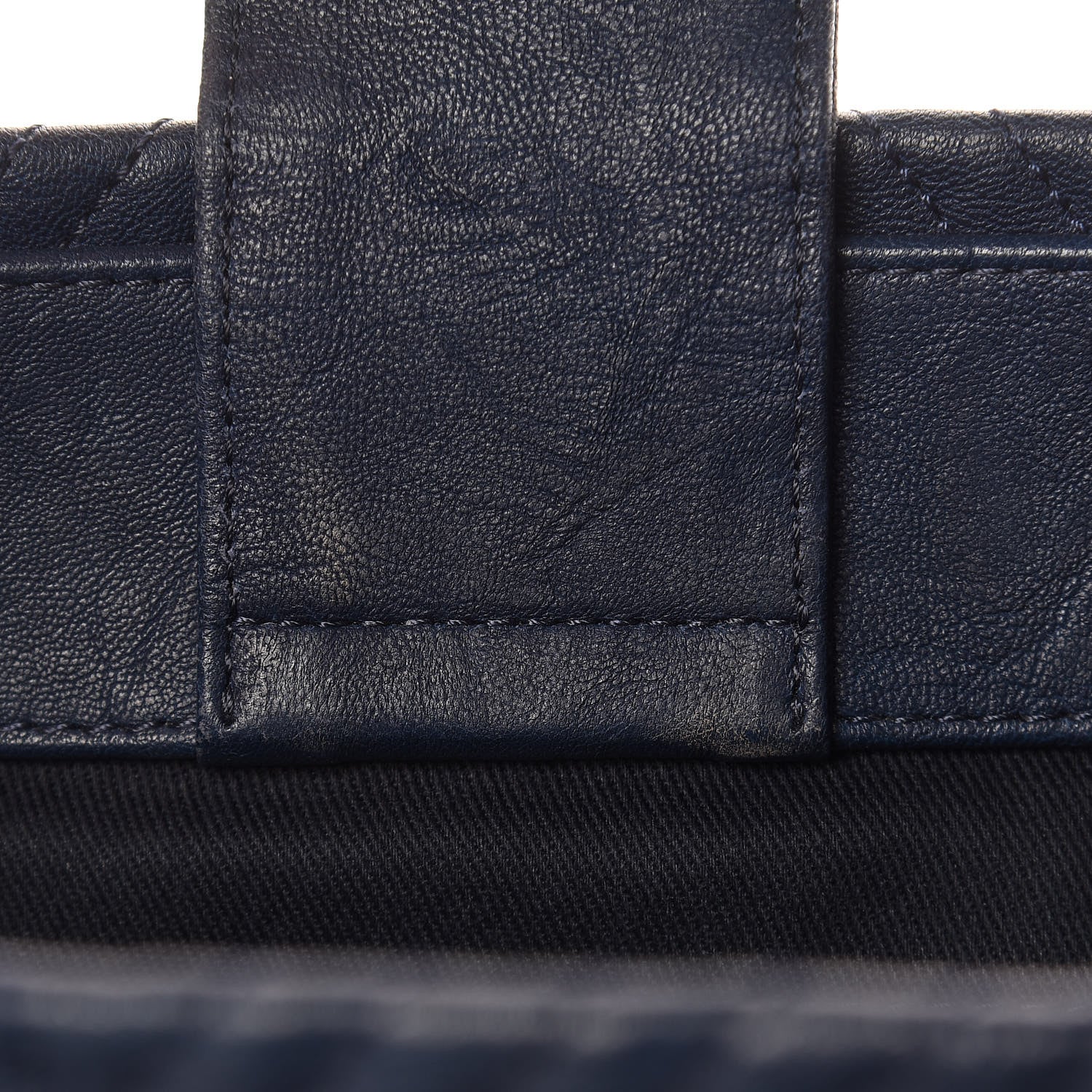 Chanel Wrinkled Lambskin Chevron Quilted Surpique Tote Navy Blue 12 of 13