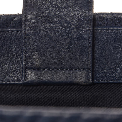 Chanel Wrinkled Lambskin Chevron Quilted Surpique Tote Navy Blue 12 of 13