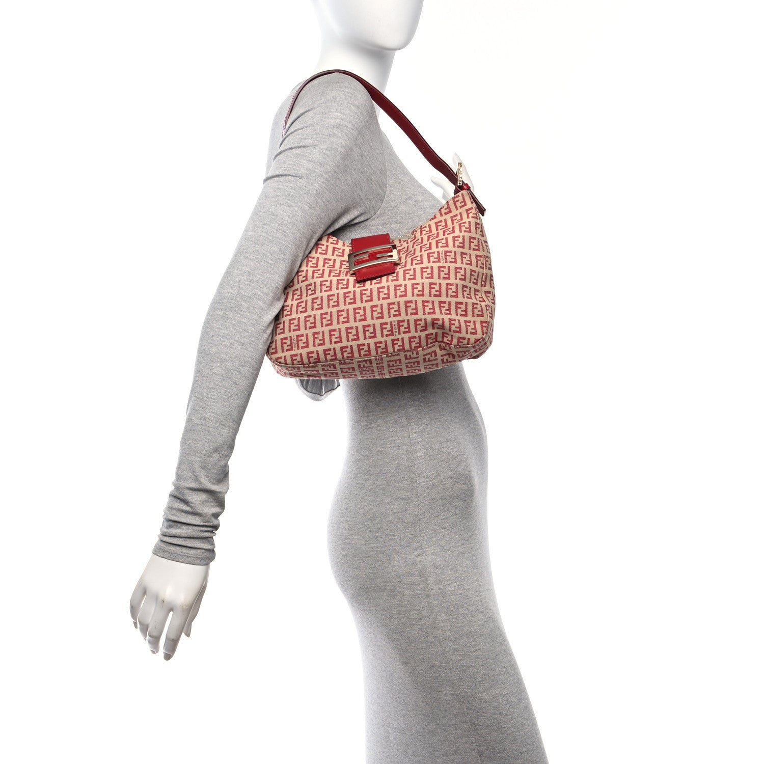 Fendi Zucchino Hobo Red 3 of 9