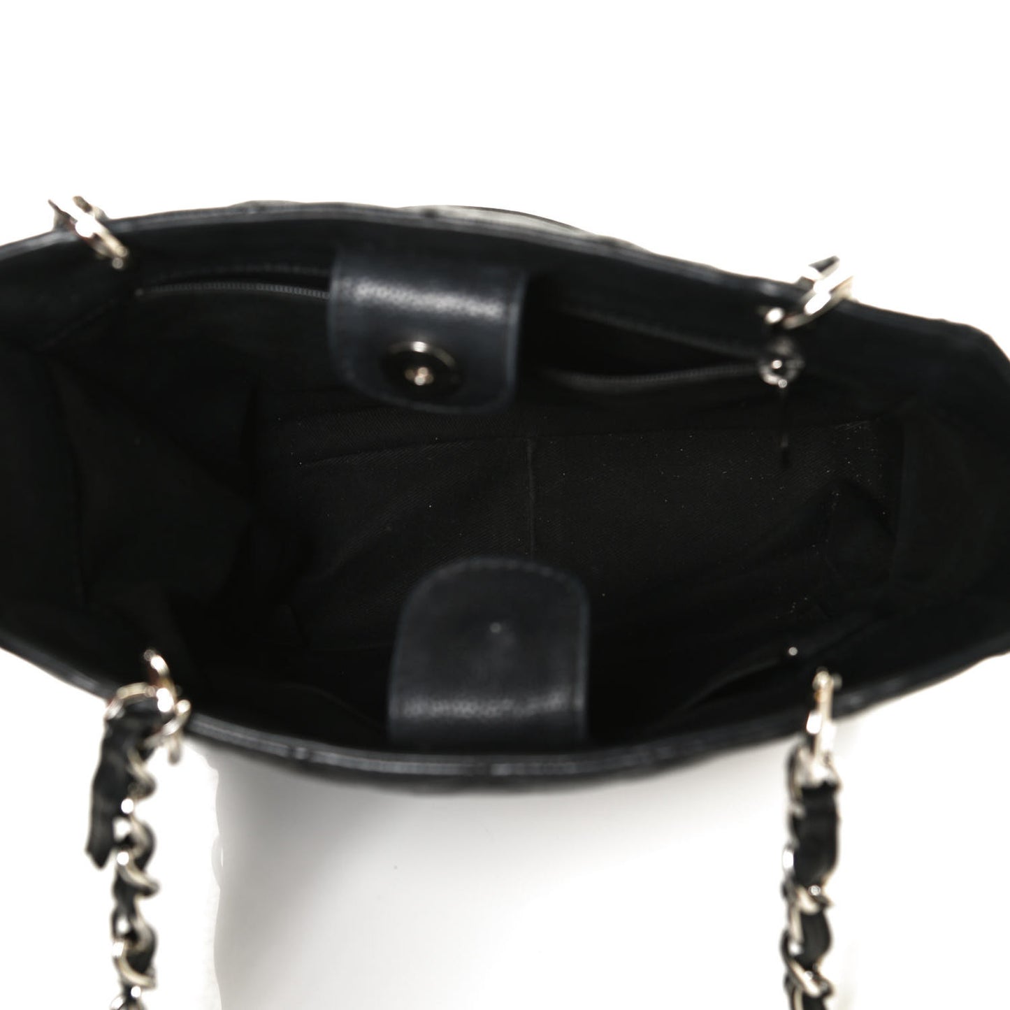 Caviar Quilted Petit Shopping Tote PST Black