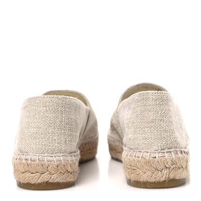 Chanel Toile Sequin CC Espadrilles 37 Beige Black 6 of 12