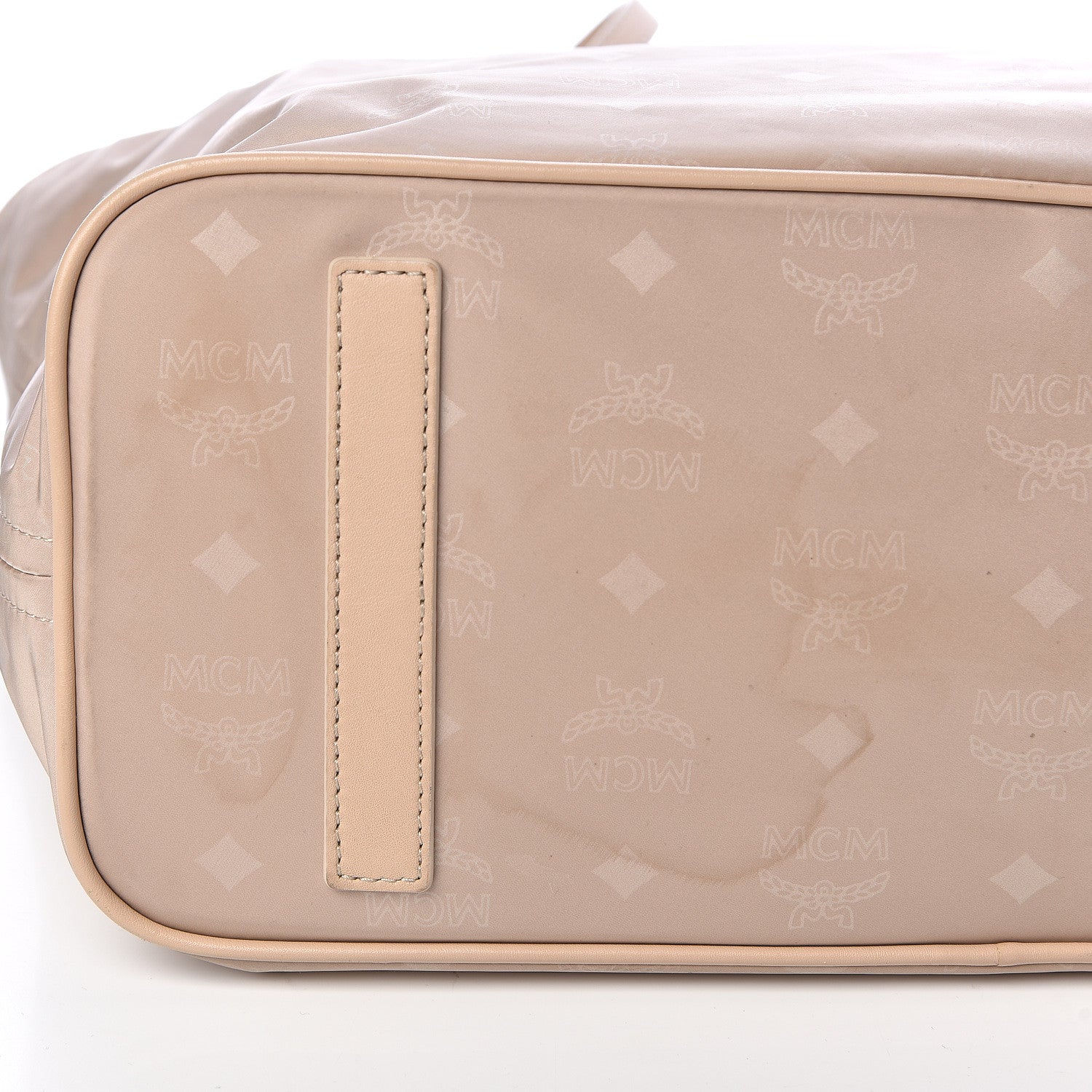 MCM Nylon Monogram Medium Dieter Shopper Tote Beige 9 of 10