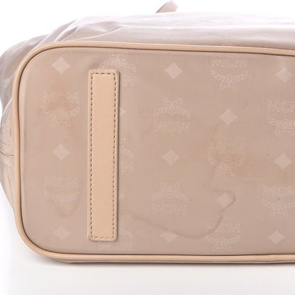 MCM Nylon Monogram Medium Dieter Shopper Tote Beige 9 of 10