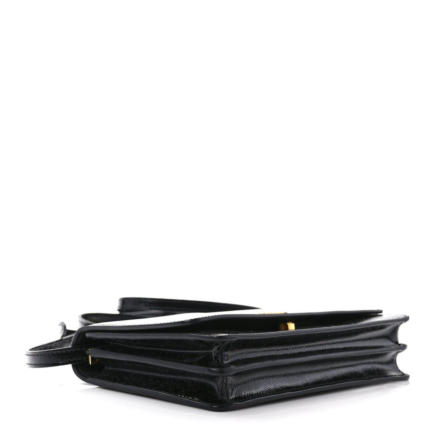 Saffiano Vernice Mini Crossbody Wallet Black