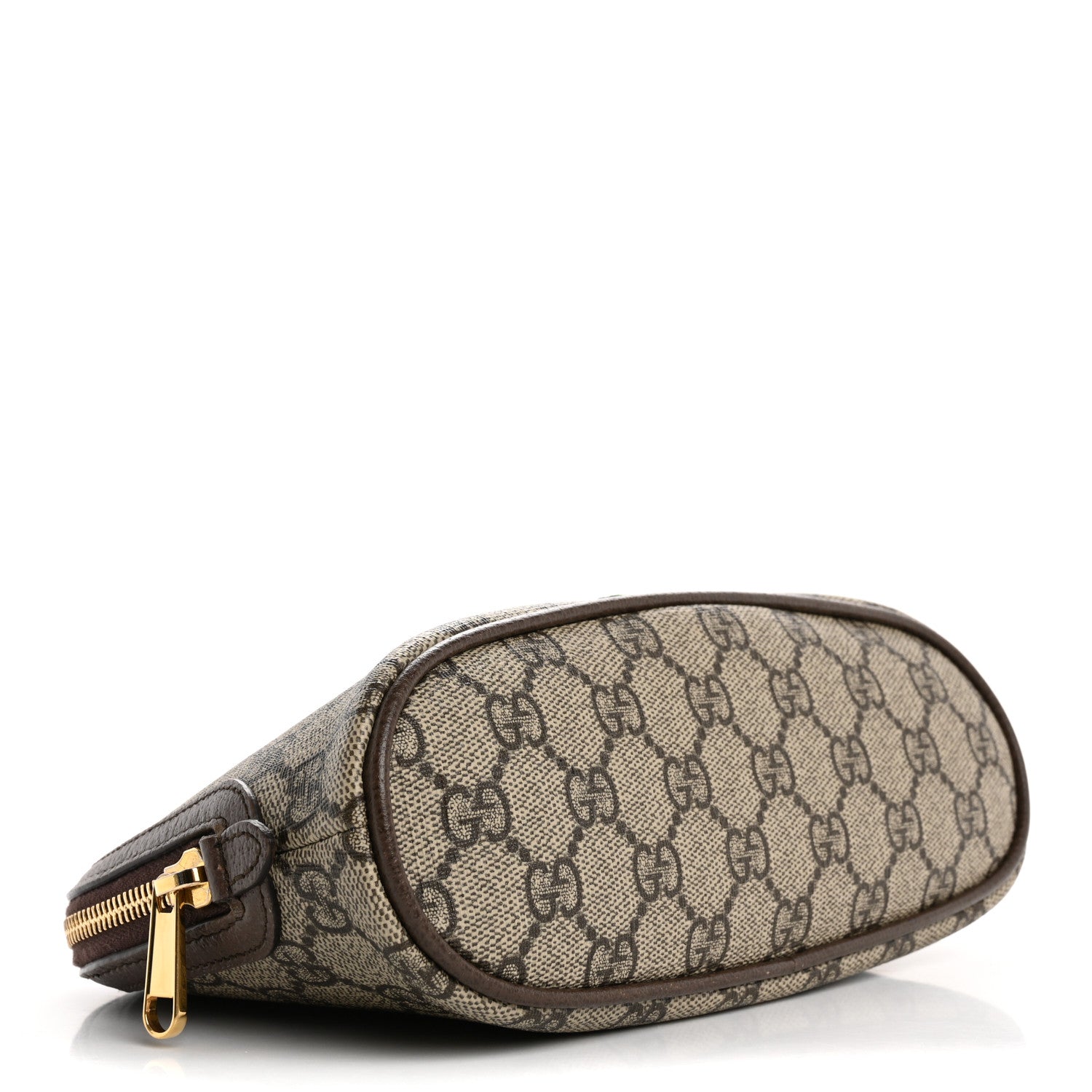 Gucci GG Supreme Monogram Textured Calfskin Web Large Ophidia Cosmetic Case Beige Ebony New Acero 3 of 10