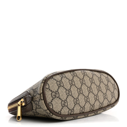 Gucci GG Supreme Monogram Textured Calfskin Web Large Ophidia Cosmetic Case Beige Ebony New Acero 3 of 10