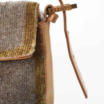 Fendi Beaded Baguette Gold Silver 11 of 15