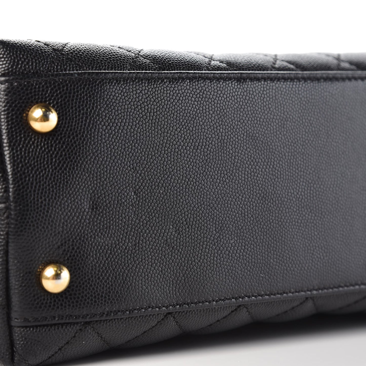 Caviar Lizard Quilted Small Coco Handle Flap Black