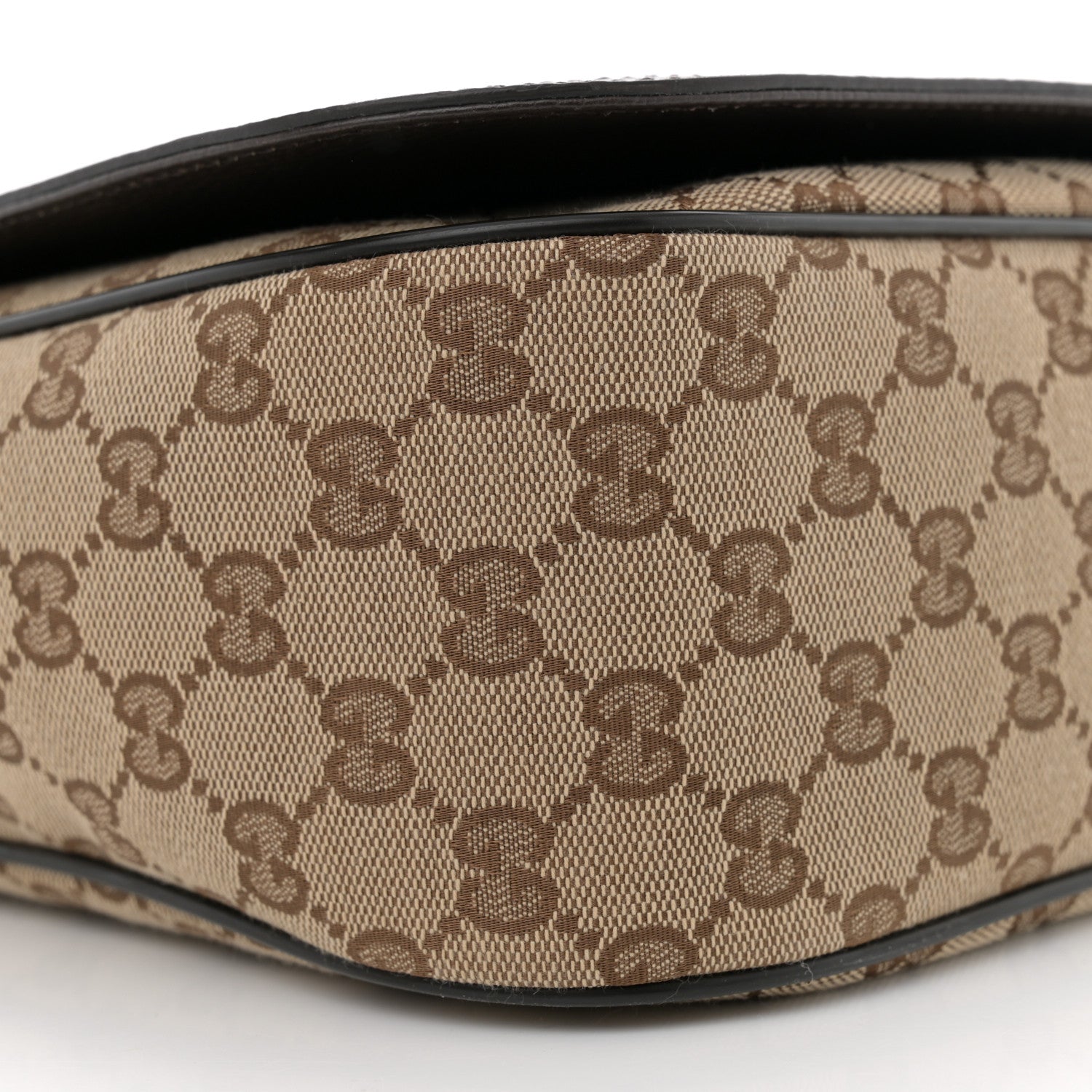 Gucci Monogram Large Flap Messenger Bag Beige Dark Brown 9 of 10