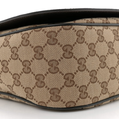 Gucci Monogram Large Flap Messenger Bag Beige Dark Brown 9 of 10
