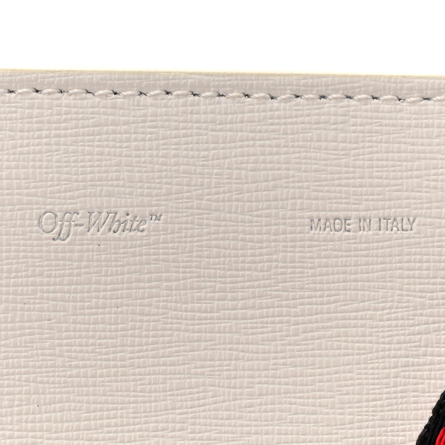 Off-White Saffiano Striped Diag Binder Clip Bag White Black 6 of 11
