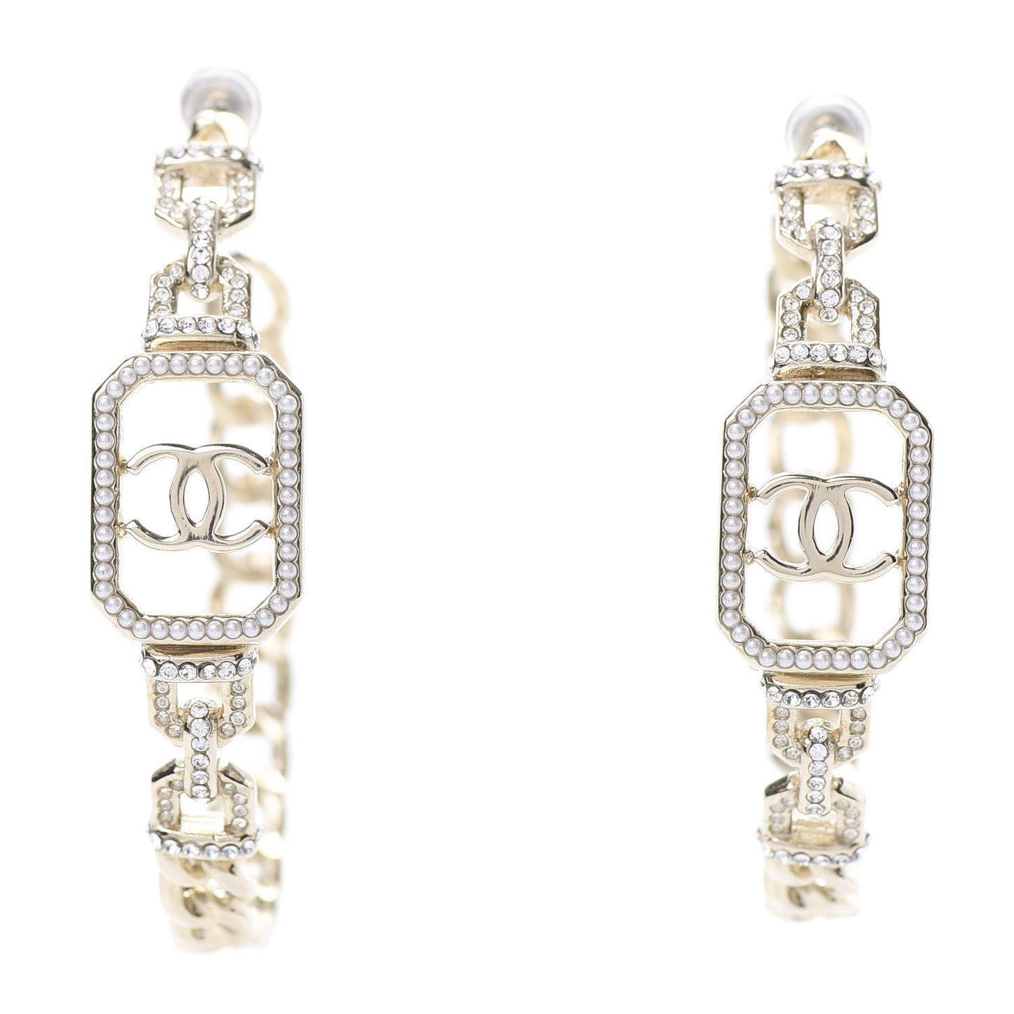 Crystal CC Vendome Hoop Earrings Gold