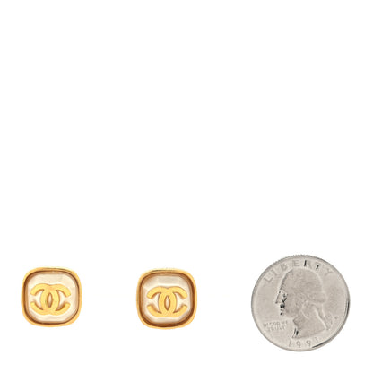 Chanel CC Square Earrings Gold 2 of 4