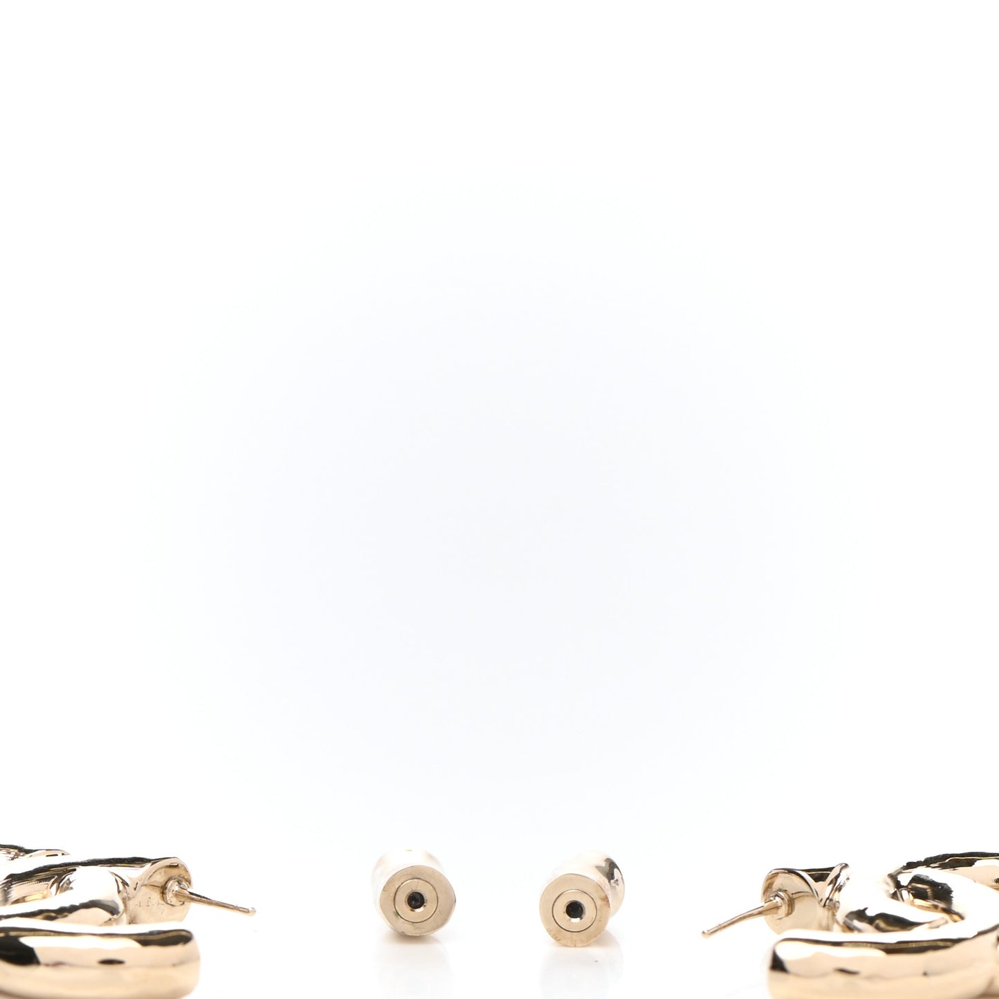 Metal Large CC Earrings Light Gold
