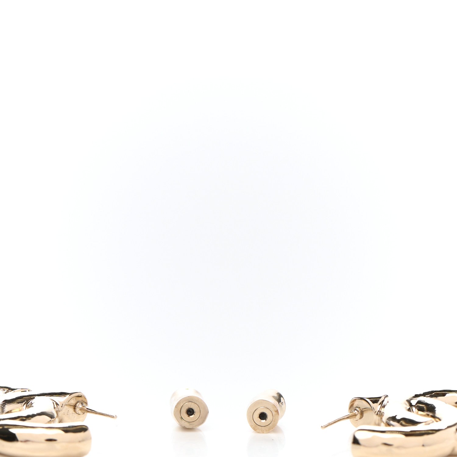Chanel Metal Large CC Earrings Light Gold 3 of 4