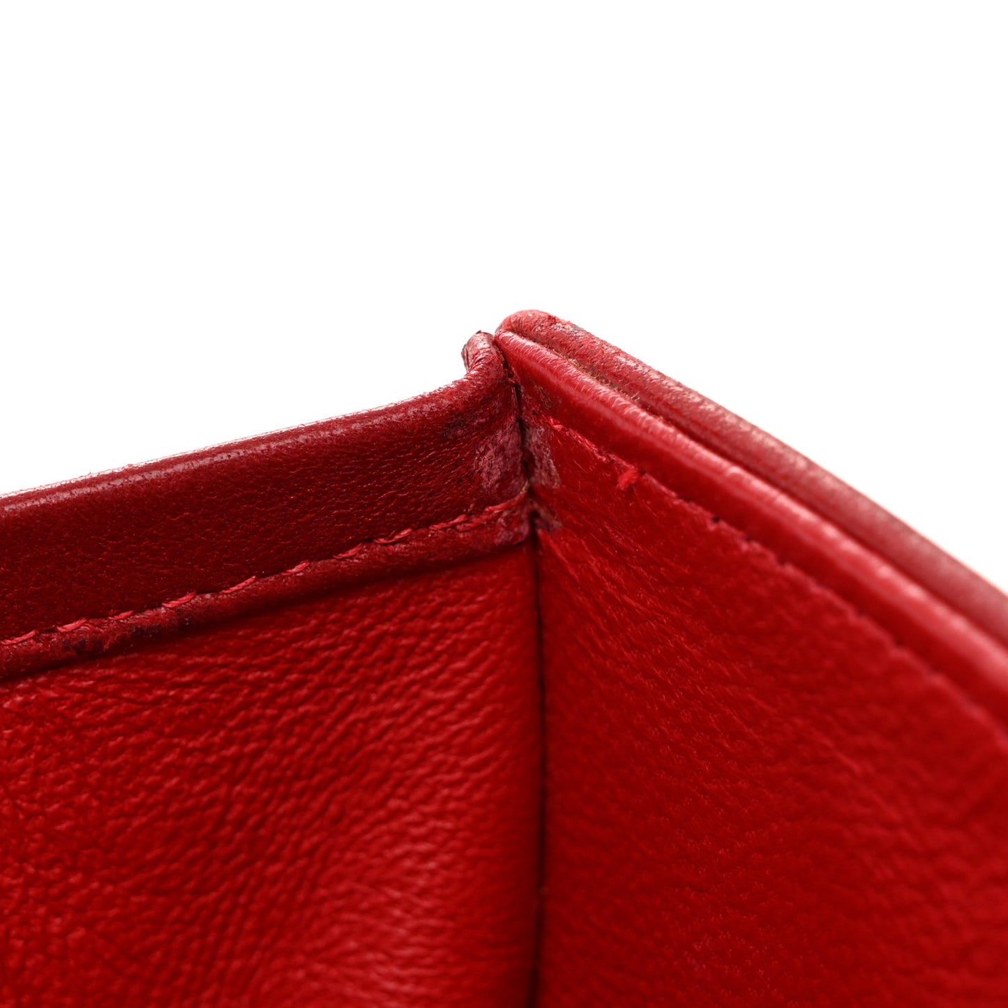 Lambskin Quilted Wallet On Chain WOC Red