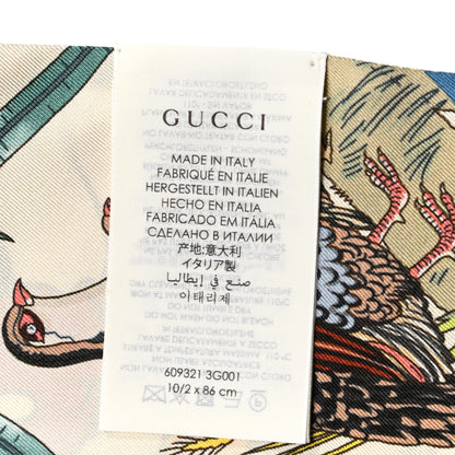 Gucci X DISNEY Silk Twill Mickey Lac Neck Bow Scarf Ivory Blue 4 of 5
